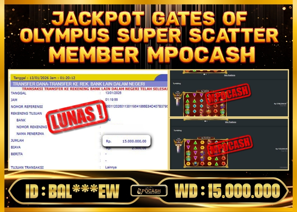 MPOCASH JACKPOT GATES OF OLYMPUS SUPER SCATTER